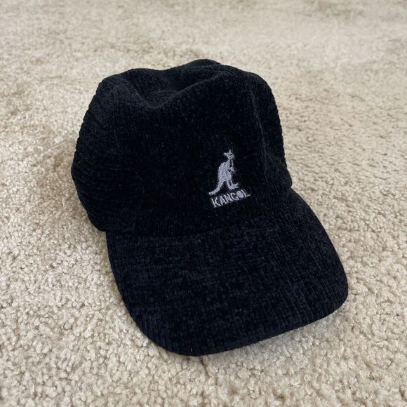 Vintage 1980’s Kangol Corduroy Cabbie Driving Newsboy Cap Black M USA - Picture 1 of 6